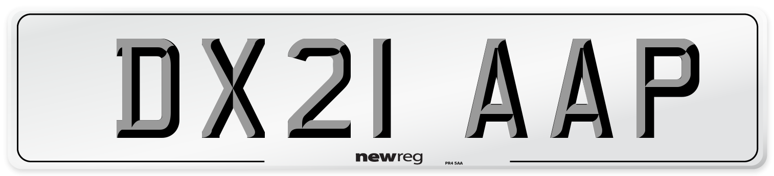 DX21 AAP Number Plate from New Reg
